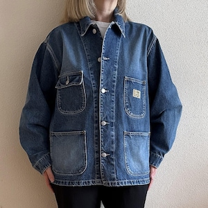 Vintage Mens Denim Jacket Crocker Original Jeans Company Gentlemen&#39;s Blue Jean Jacket  Mens Work Jacket Made in Italy