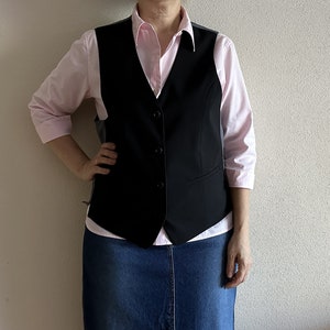Reversible Vest Women's Vest Grey Black Women Vest Formal Fitted Waistcoat  Edwardian Victorian Renaissance Steampunk Baroque