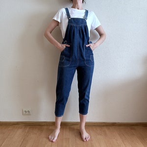 Takezo Vintage Denim Overalls Blue Denim Dungarees Jeans Romper Denim Jumpsuit