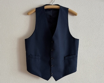 Men's Vest Blue Vest Navy Blue Mens Vest Formal Gentlemen's Waistcoat Fitted Steampunk Edwardian Victorian Renaissance Waistcoat