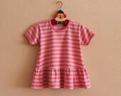 Marimekko Baby Girls Dress Children 39 s MARIMEKKO Dress Short Sleeve Kids Dress Pink Striped Cotton Jersey Dress Toddler Marimekko