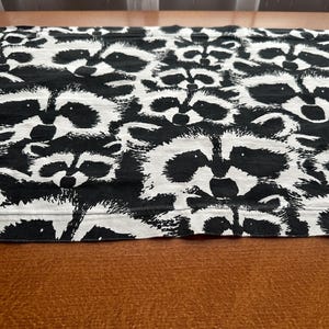 Finlayson Table Runner Animal Print Finnish Textile Finlayson Fabric Black White Cotton Fabric Panel Scandinavian Design