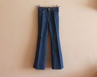 NOS Vintage Denim Pants Women Denim Pants Blue Denim Pants Pleated  Bell Bottom Pants Boho Hippie Jean Trousers Small Size