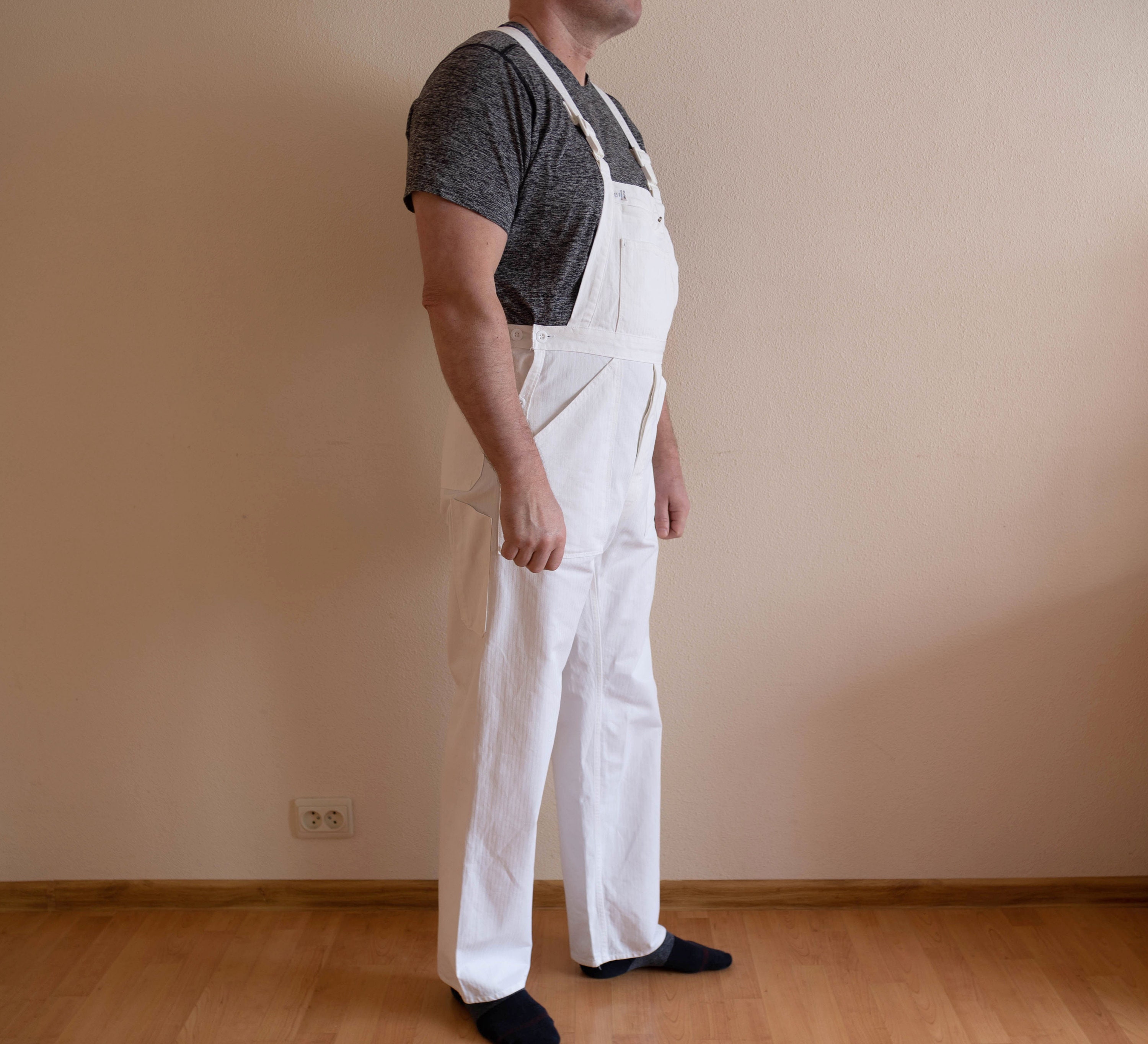 Mens white denim clearance overalls
