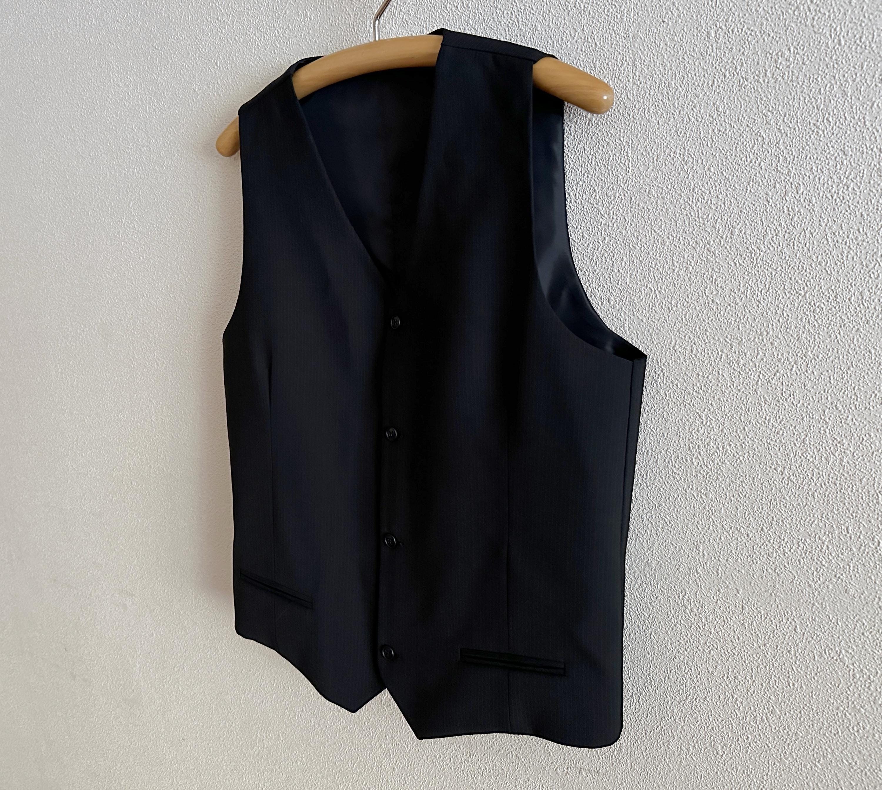 black dress vests for men Performance Stretch Suit Separates Vest A classic vest designed to be worn with our black suit Men's Black, Silky Belted, Back