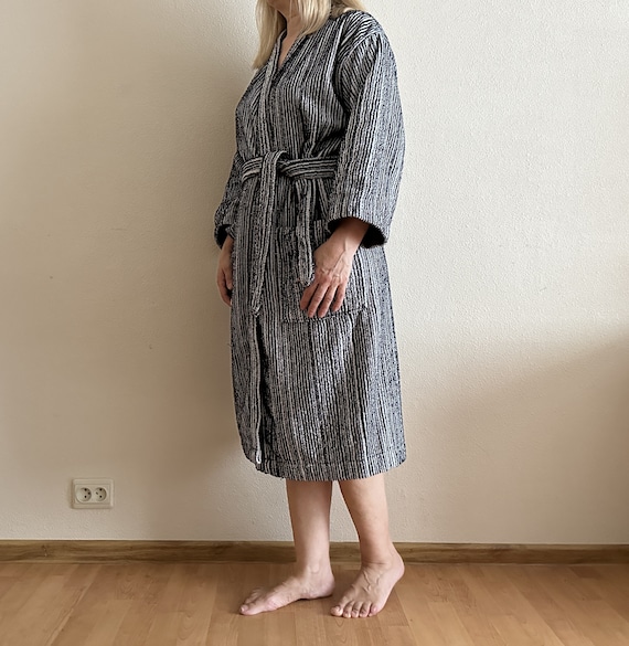 Marimekko Bath Robe Vintage Dressing Gown Terry W… - image 3