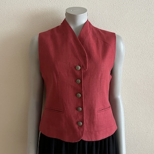 Women's Vest Red Vest Red Women Vest Red Womens Waistcoat Fitted Steampunk Vest Medium Size