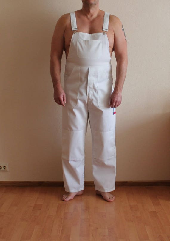 White Overalls Men's Work Overalls White Jumpsuit
