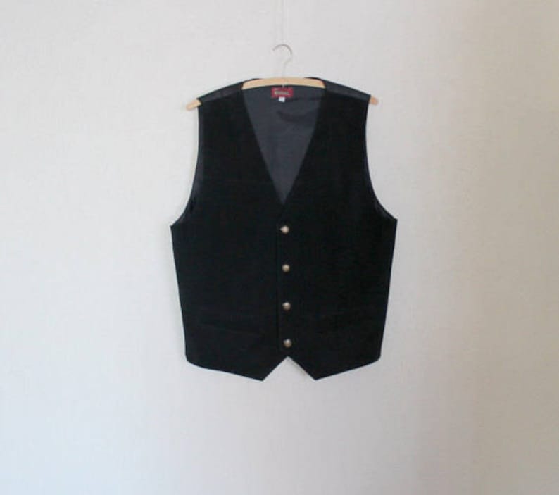 Black Suede Mens Vest Genuine Leather Gentlemen/'s Waistcoat Formal Country Large Size
