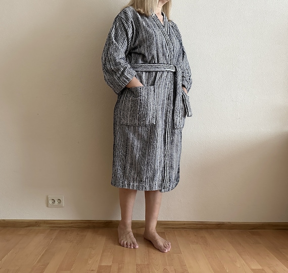 Marimekko Bath Robe Vintage Dressing Gown Terry W… - image 2