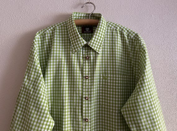 Chemise Bavaroise à Carreaux Pour Homme – Oktoberfest, Coton, Coupe Moderne – Boutons Pour Retrousser Les Manches, Rouge