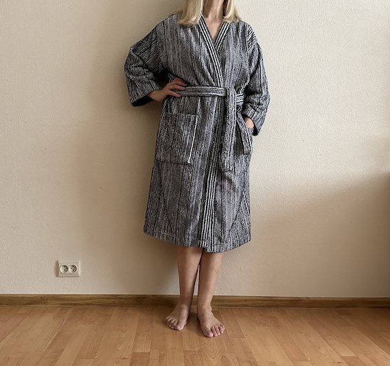 Marimekko Bath Robe Vintage Dressing Gown Terry W… - image 5