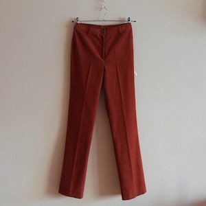 Corduroy Pants Terracotta Brown Corduroy Pants Terracotta Vintage Trousers High Waisted Cotton Blend Vintage Pants