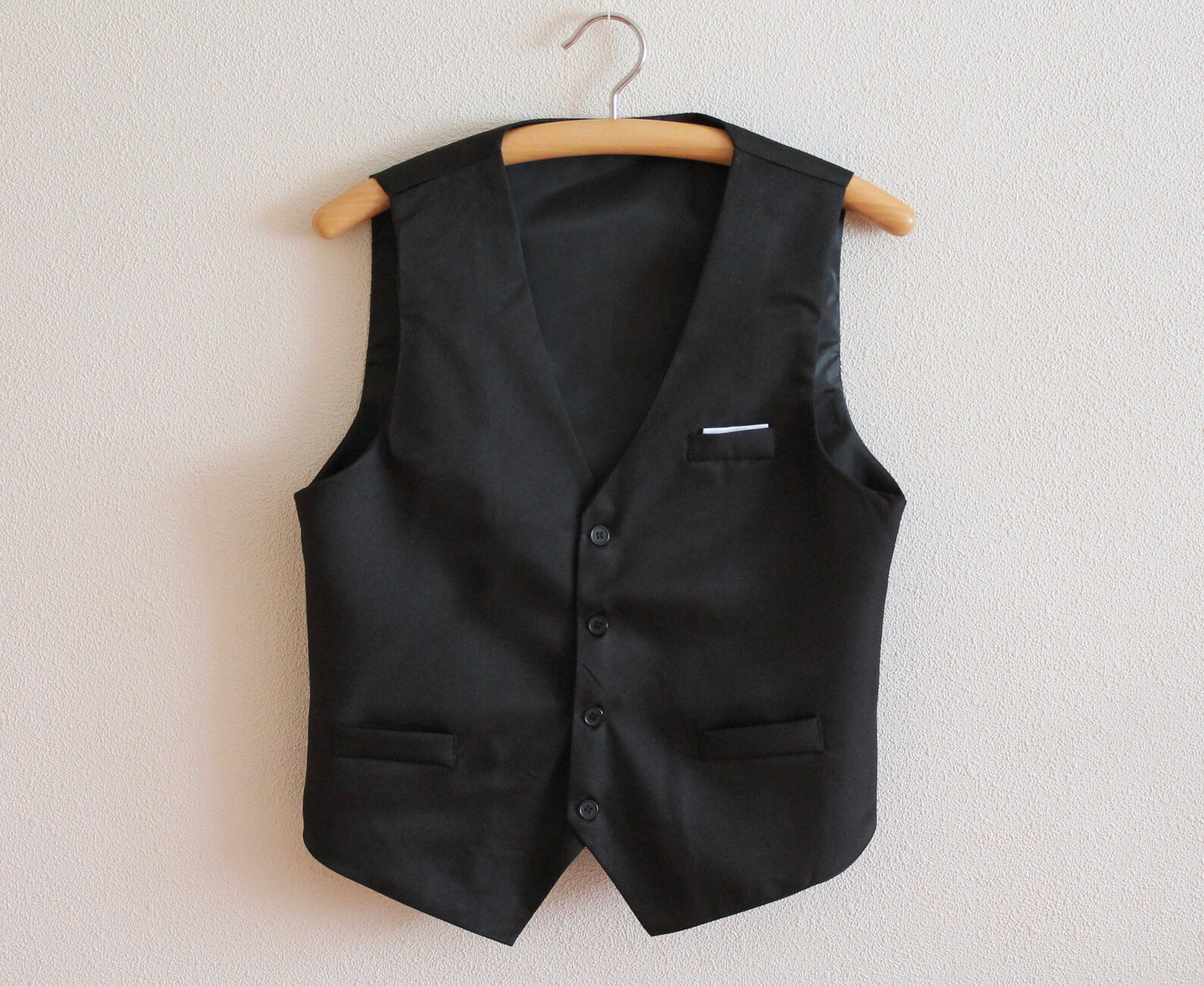 Mens Vest Black Vest Black Boys Vest Gentlemen's Formal Etsy
