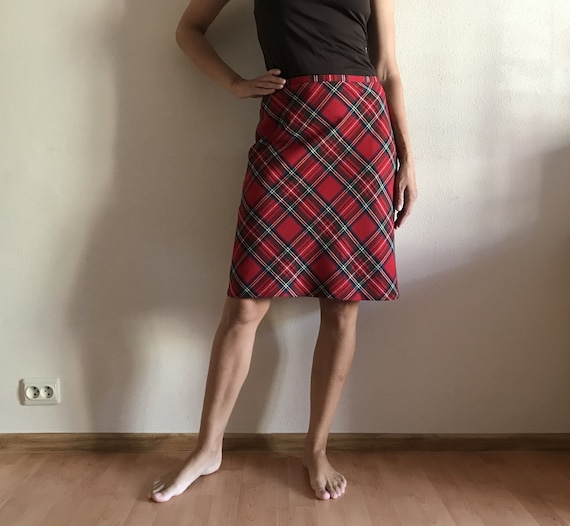 Plaid Skirts Tartan Plaid Skirts Midi Skirts Red … - image 1