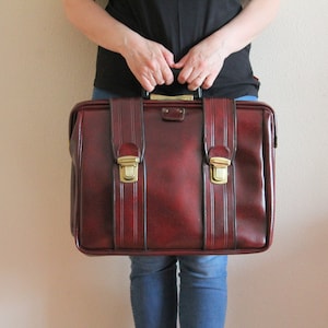 mallette vintage mallette rétro en acajou ère soviétique sac en vinyle sac à main 70 s simili cuir sac mallette pour Documents