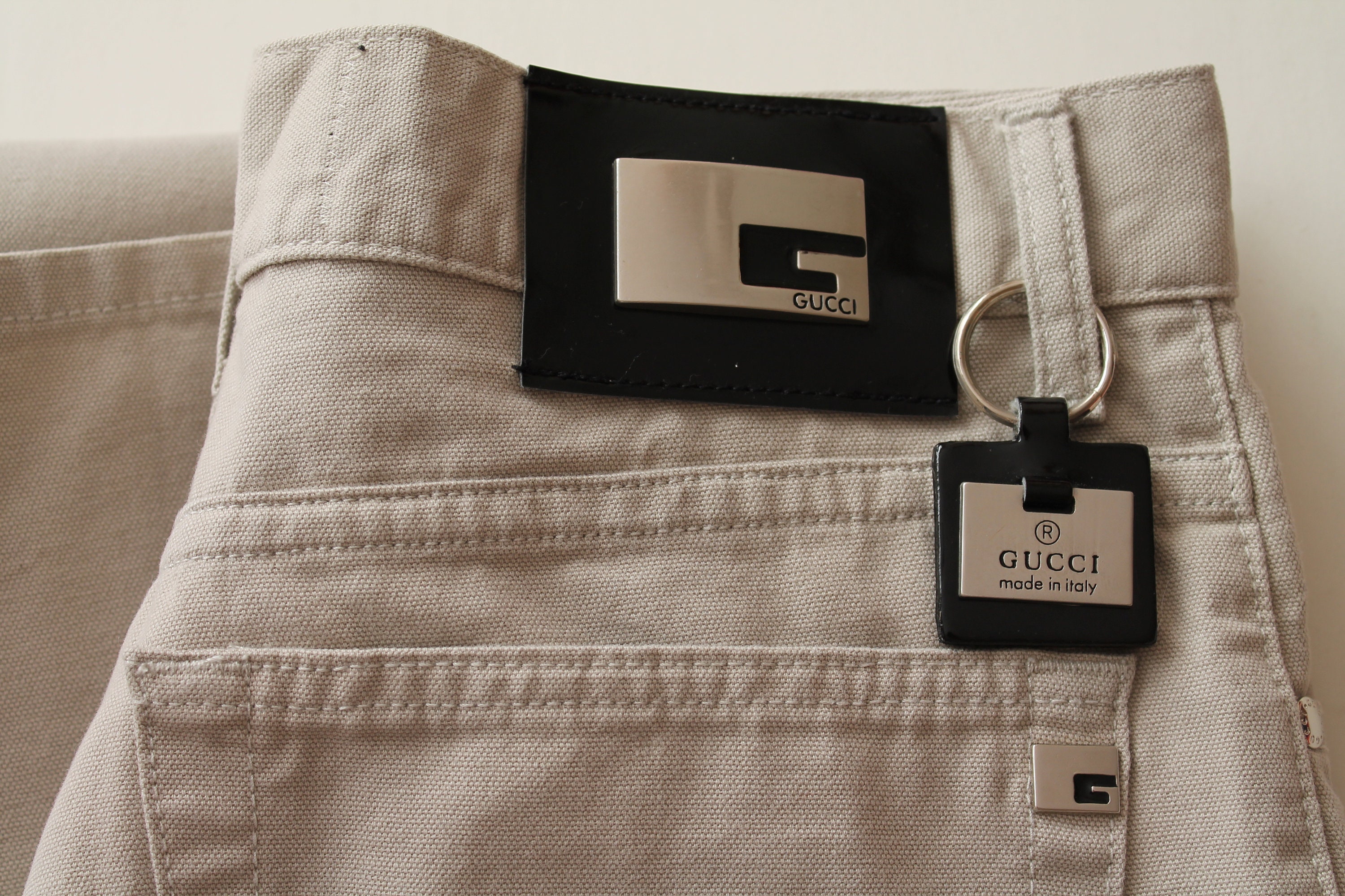 Gucci Jeans Vintage Gucci Beige Pants Mens Highwaisted -