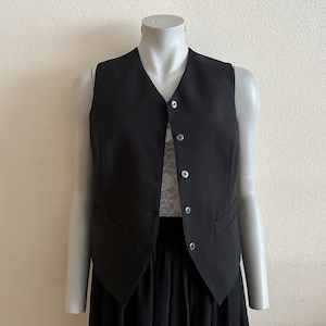 Women&#39;s Vest Black Vest Black Women Vest Womens Steampunk Fitted Waistcoat Victorian Edwardian Renaissance Baroque Medium Size