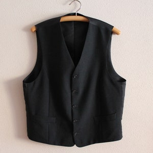 Men&#39;s Vest Black Vest Black Mens Vest Black Gentlemen&#39;s Waistcoat Wool Blend Mens Vest Formal Fitted Waistcoat Edwardian Victorian Steampunk