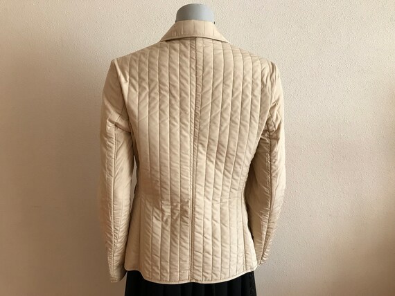 Beige Quilted Cropped Jacket