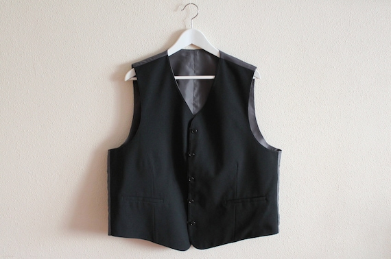 Men's Vest Black Grey Vest Black Mens Vest Gray Me