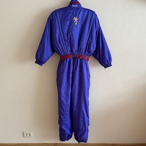 Vintage RAI SKI Ski Suit 80s/90s Purple One Piece Snowsuit Retro Belted Ski Overall Apres Ski Winter Suit Women’s M/L image 7