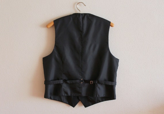 Men's Vest Black Vest Black Mens Vest Black Wool … - image 4