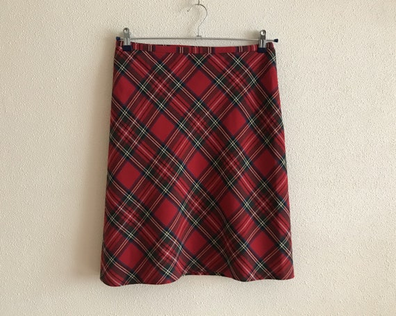 Plaid Skirts Tartan Plaid Skirts Midi Skirts Red … - image 8