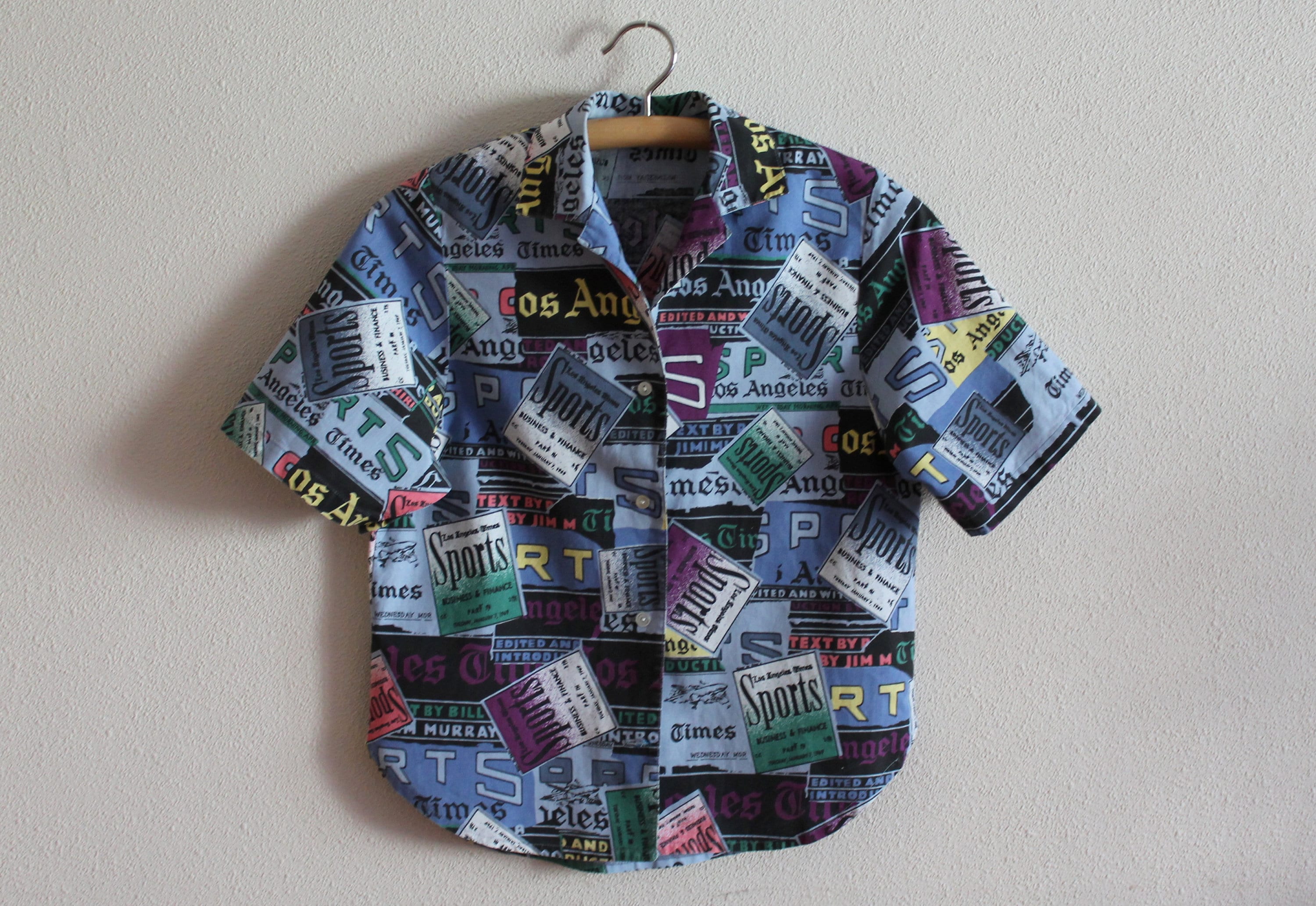 Blusa con estampado de periodico camisa para mujer blusa Vintage colorida para mujer blusa de manga corta para mujer abotonada estampado de periodico de EE. UU. Etsy Mexico