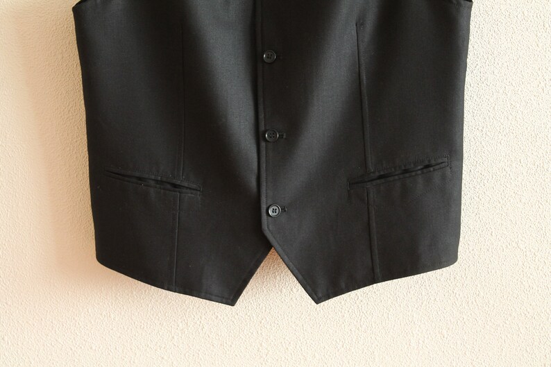 Black Vest Mens Vest NOS Black Mens Vest Steampunk Vest Classic Men/'s Waistcoat Formal Waistcoat Gentlemen/'s Victorian Classic Fitted