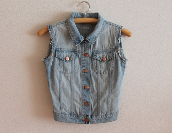 Women's Vest Denim Vest Blue Denim Vest 