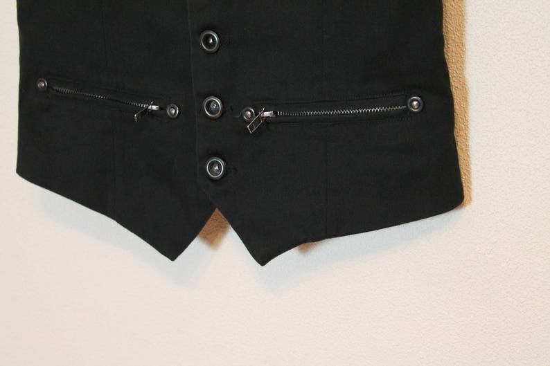 Men/'s Vest Black Vest Black Gentlemen/'s Waistcoat Cotton Vest Formal Fitted Edwardian Victorian Renaissance Steampunk Baroque Small Size