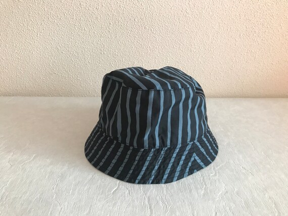 Marimekko Bucket Hat Black Gray Striped Hat Vinta… - image 5