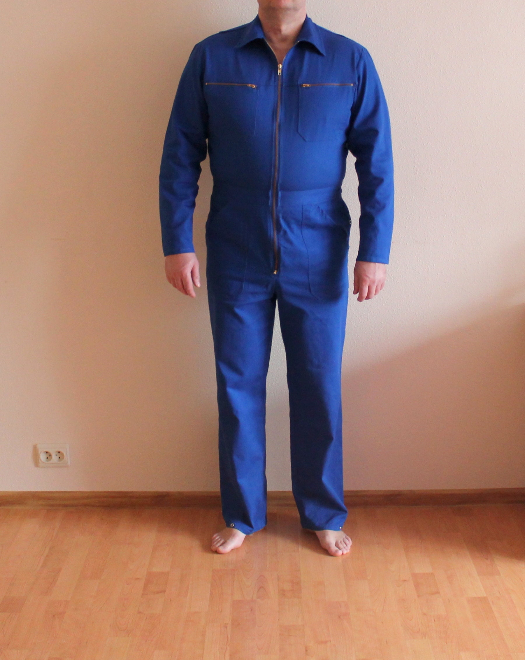 Mono De Mecanico Mono De Trabajo Azul Para Hombre Manga Larga Y