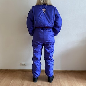 Vintage RAI SKI Ski Suit 80s/90s Purple One Piece Snowsuit Retro Belted Ski Overall Apres Ski Winter Suit Women’s M/L image 4