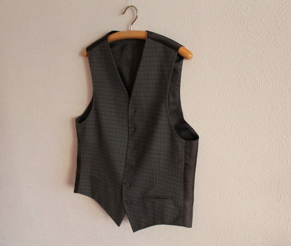 Men's Vest Brown Vest Brown Plaid Mens Vest Forma… - image 4