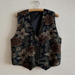 Women&#39;s Vests Floral Vest Viscose Women Waistcoat Flower Print Romantic Fitted Waistcoat Extra Large Size