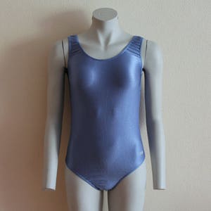 One Piece Swimsuit Retro Bodysuit Blue Swimsuit One Piece Bathing Suit  Vintage Swimwear  Swimming Suits Open Back Leotard