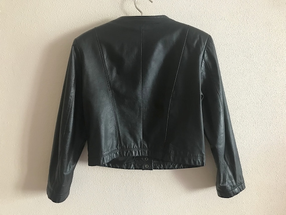 Black Leather Jacket Vintage Leather Jacket 80s Women's