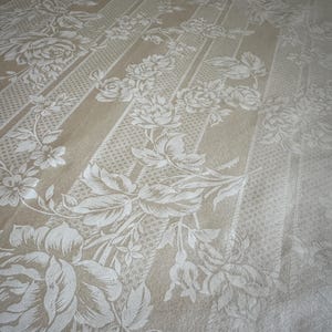 Ralph Lauren gordijn beige katoenen damastprint gordijnpaneel bloemenprint vintage stof