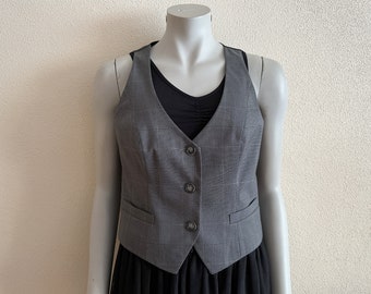 Women's Vests Grey Vest Gray Women Waistcoat Classic Steampunk Fitted Waistcoat Medium Size