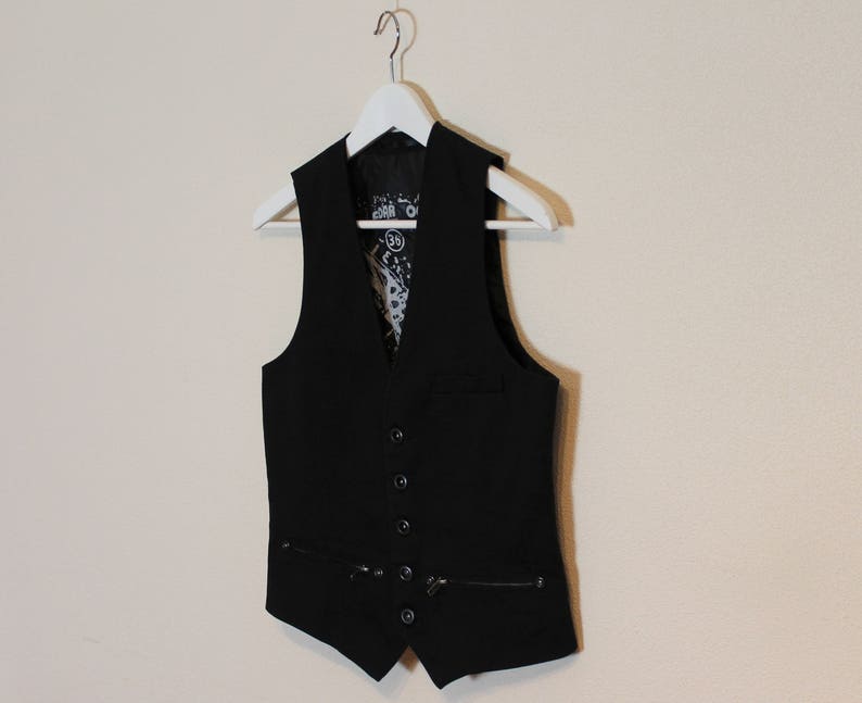 Men/'s Vest Black Vest Black Gentlemen/'s Waistcoat Cotton Vest Formal Fitted Edwardian Victorian Renaissance Steampunk Baroque Small Size