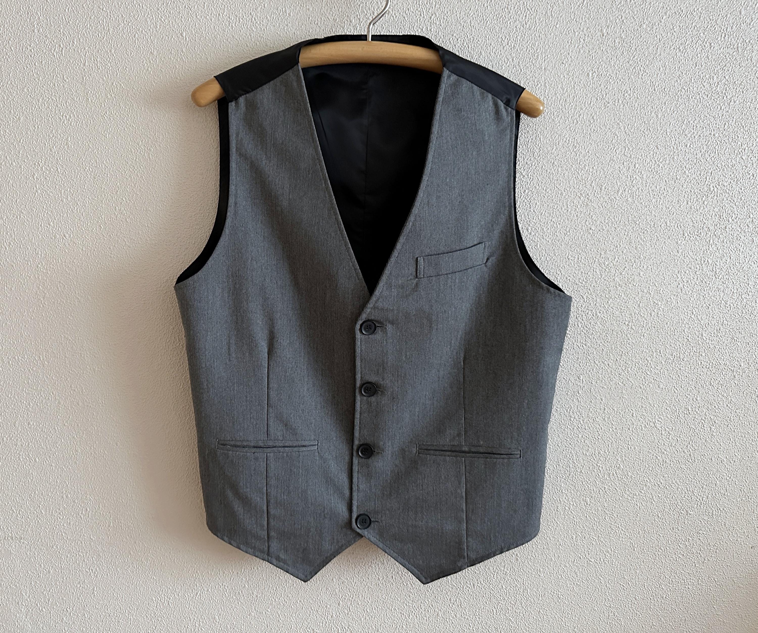 Gray Suit Vest for Men Maver XL Formal Waistcoat Classic Business Vest