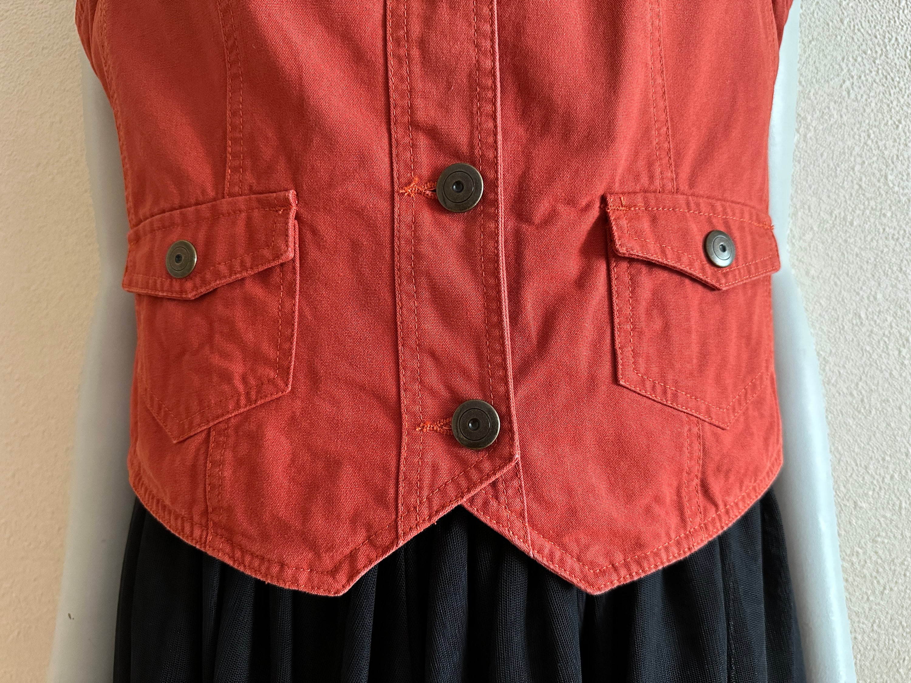 Women's Vest Orange Vest Orange Women Vest Steampunk Etsy