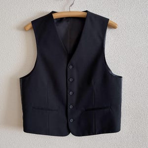 Men&#39;s Vest Black Vest Black Mens Waistcoat Gentlemen&#39;s Steampunk Vest Formal Fitted Edwardian Victorian