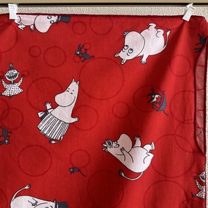 Housse de couette Finlayson Moomintroll et housse de tuba Housse de couette rouge vintage textile scandinave design finlandais taille enfant
