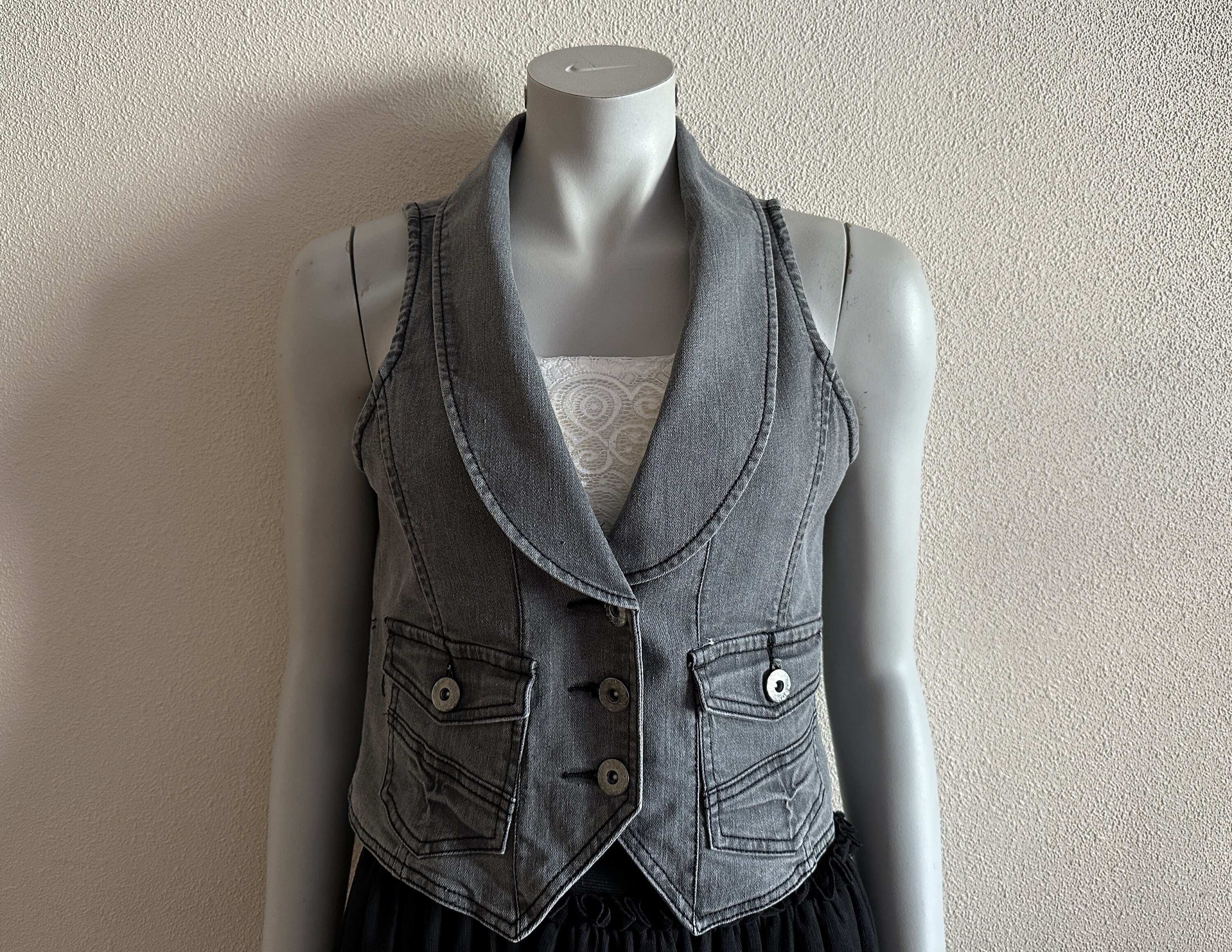 Grey denim deals vest