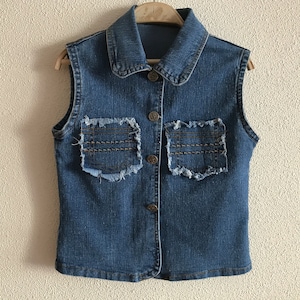 Kids Denim Shirt Meisjes Blauw Denim Vest Blauw Jean Meisjes Top Country Western Kinderen Vest Mouwloos Denim Blouse Metalen Knopen