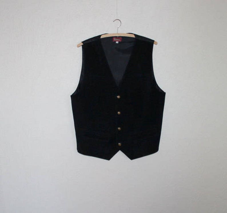 Black Suede Mens Vest Genuine Leather Gentlemen/'s Waistcoat Formal Country Large Size