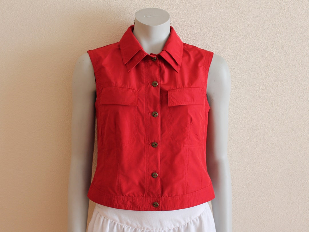 Red Vest Women's Vest Red Women Vest Fitted Womens Vest Etsy